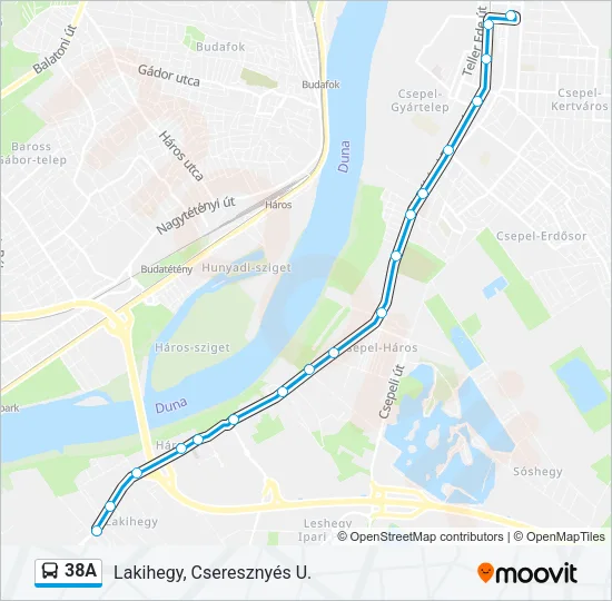 38A Bus Line Map