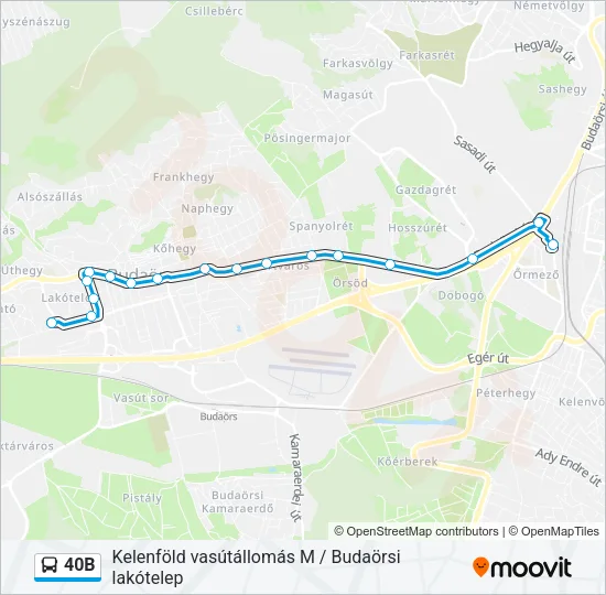 40B Bus Line Map