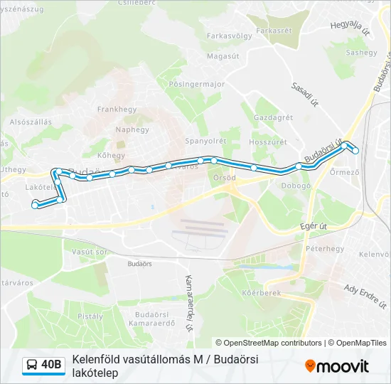 40B Bus Line Map