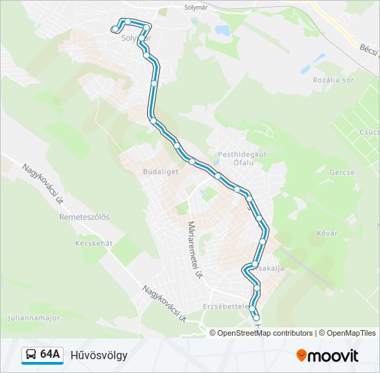 64A bus Line Map