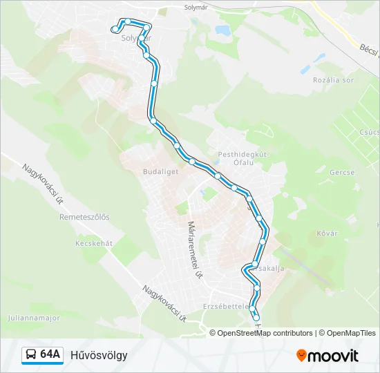 64A Bus Line Map