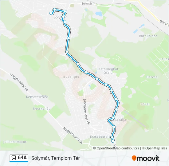 64A Bus Line Map