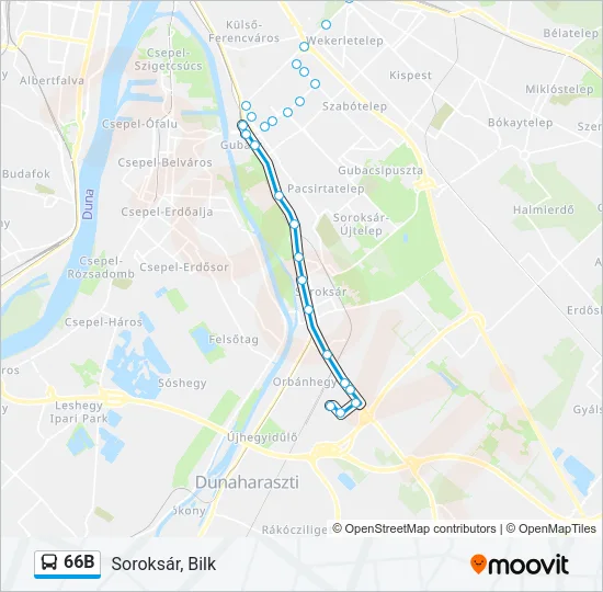 66B Bus Line Map