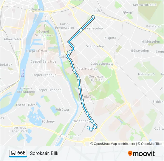 66E Bus Line Map