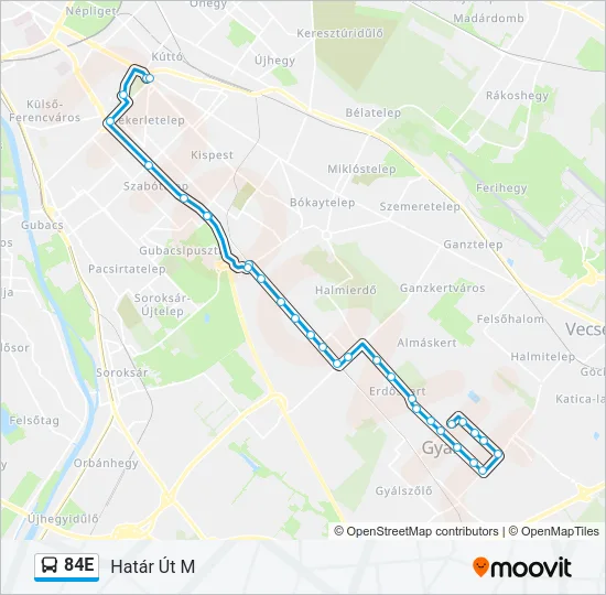 84E Bus Line Map