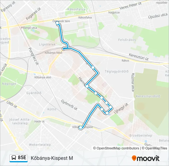 85E Bus Line Map