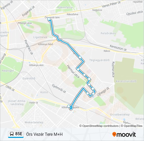 85E bus Line Map