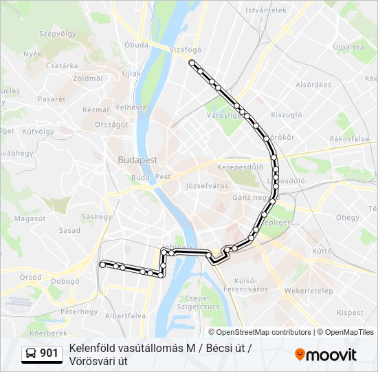 901 autóbusz Vonal Térkép