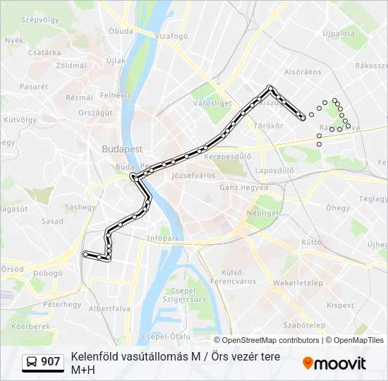 907 Bus Line Map
