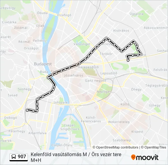 907 Bus Line Map