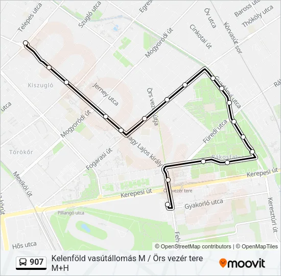 907 Bus Line Map