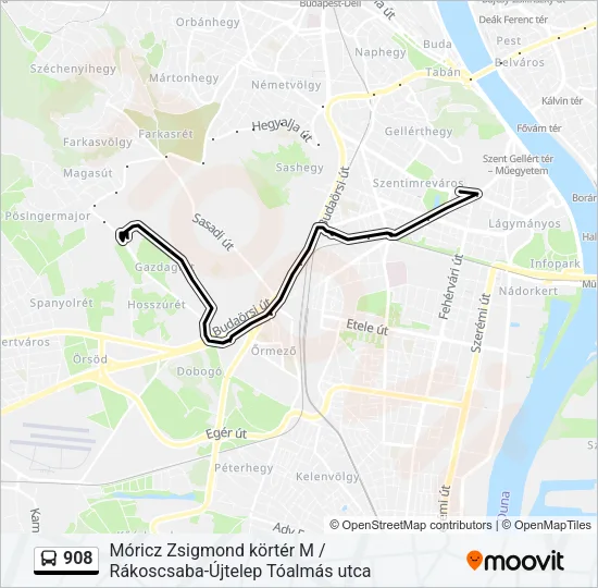908 Bus Line Map
