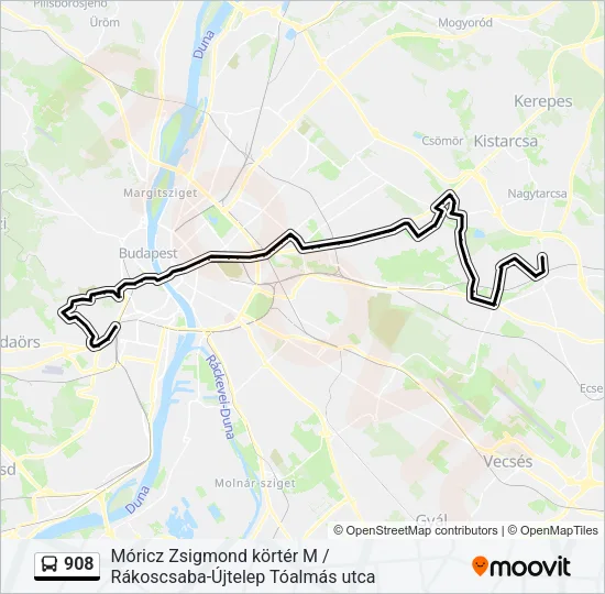 908 Bus Line Map