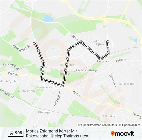 908 Bus Line Map