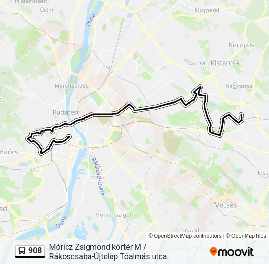 908 Bus Line Map