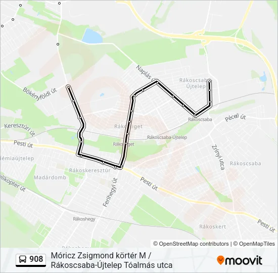 908 Bus Line Map