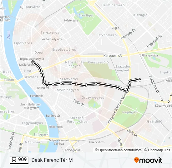 909 Bus Line Map