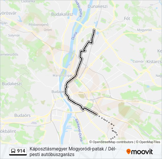 914 autóbusz Vonal Térkép