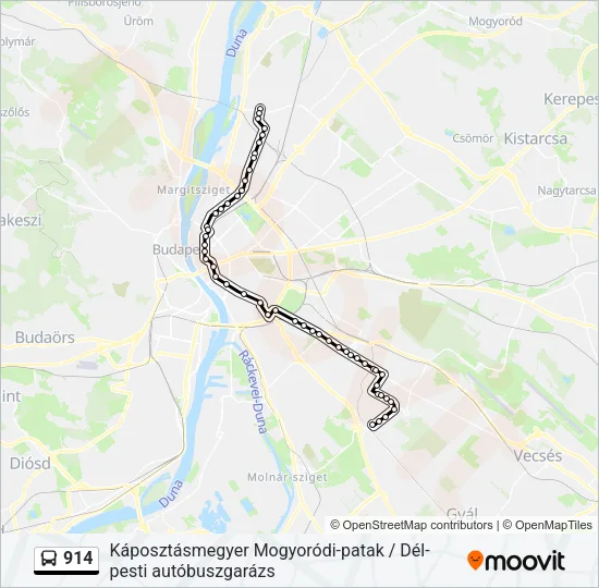 914 autóbusz Vonal Térkép