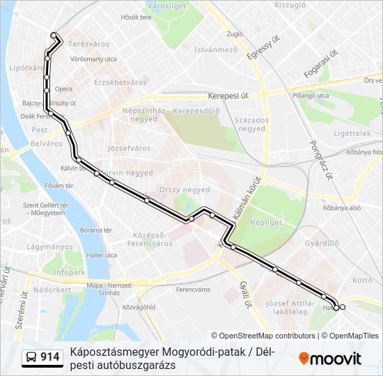 914 bus Line Map