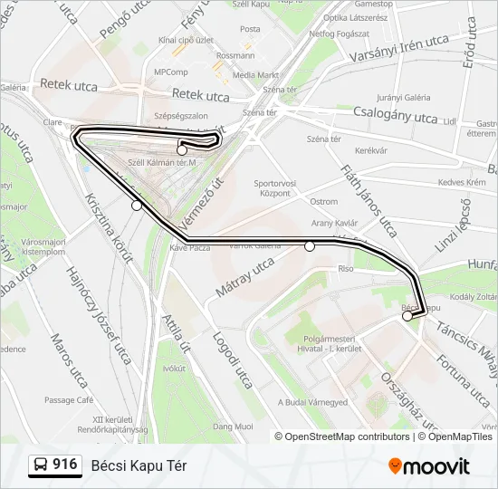 916 Bus Line Map