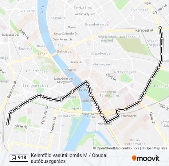 918 autóbusz Vonal Térkép