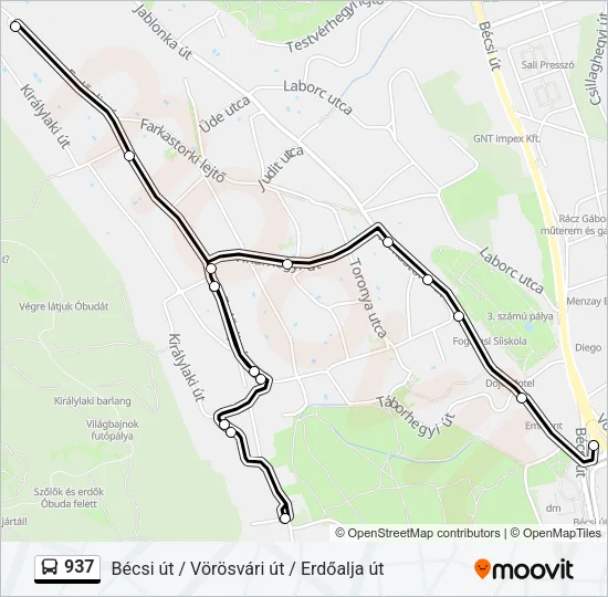937 Bus Line Map