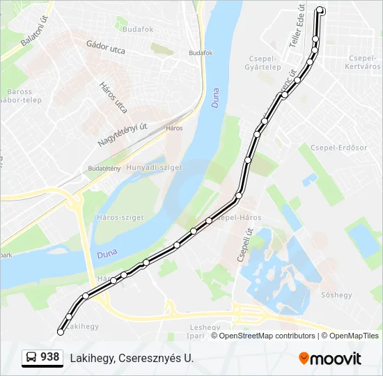 938 Bus Line Map