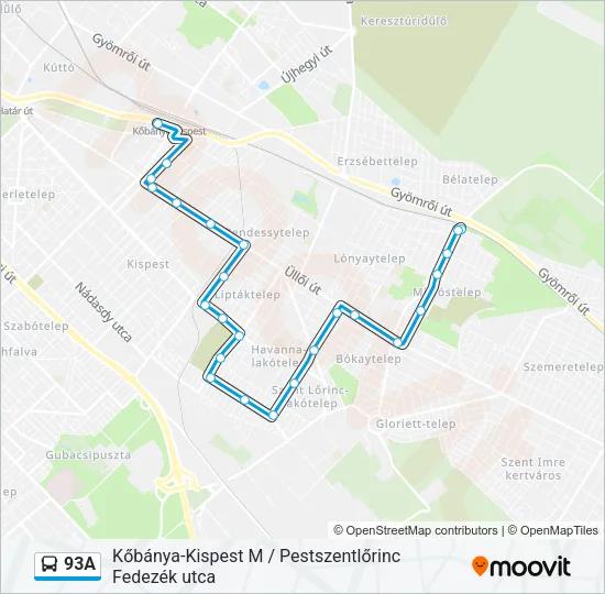 93A Bus Line Map
