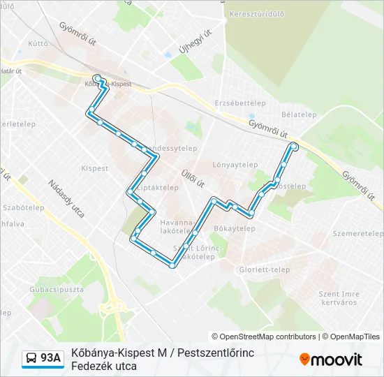 93A Bus Line Map