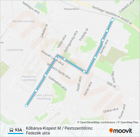 93A Bus Line Map