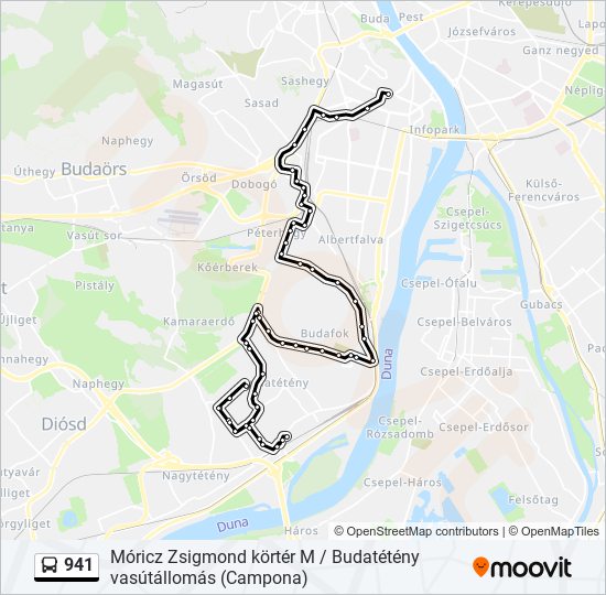 941 bus Line Map