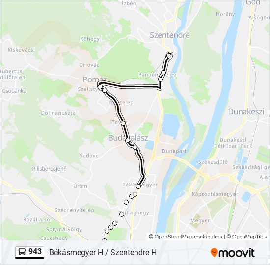 943 autóbusz Vonal Térkép