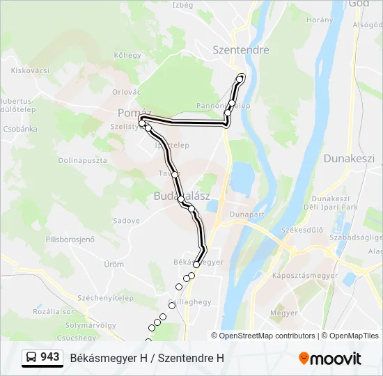 943 Bus Line Map