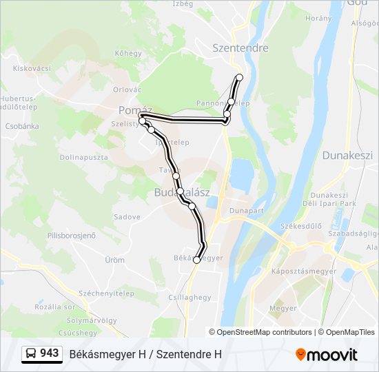 943 bus Line Map