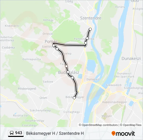 943 Bus Line Map