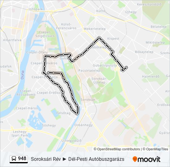 948 bus Line Map