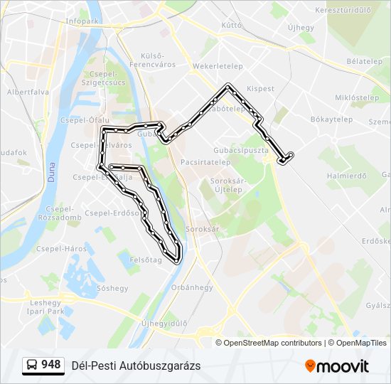 948 autóbusz Vonal Térkép