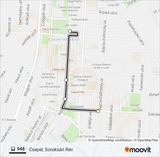 948 bus Line Map