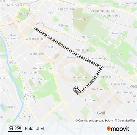 950 bus Line Map