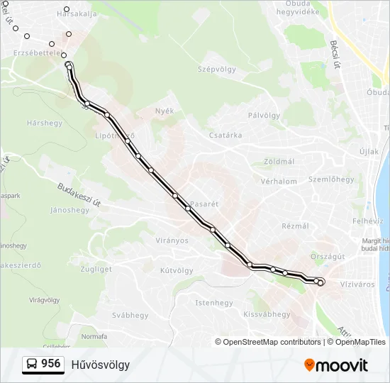 956 autóbusz Vonal Térkép