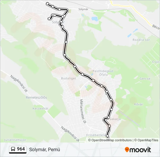 964 Bus Line Map