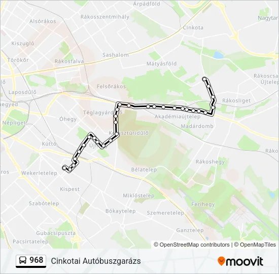 968 Bus Line Map