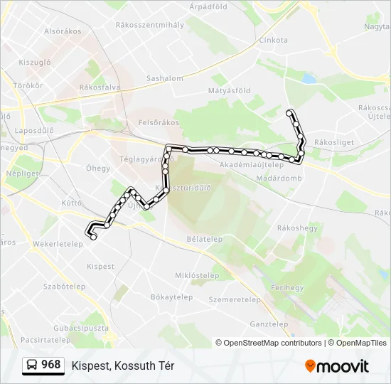 968 Bus Line Map