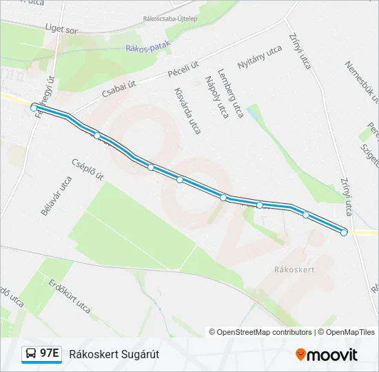 97E Bus Line Map
