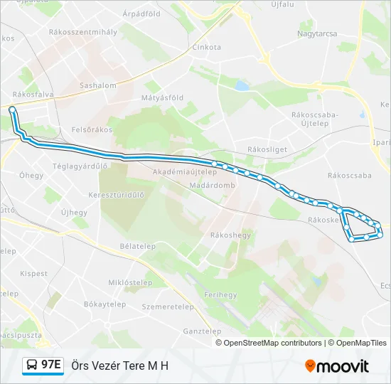 97E Bus Line Map