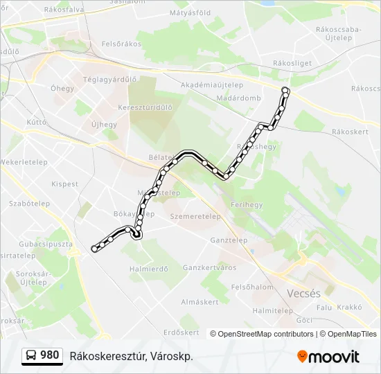980 Bus Line Map