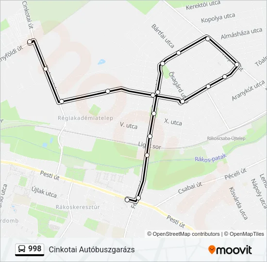 998 Bus Line Map