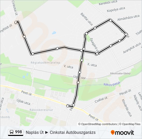 998 bus Line Map