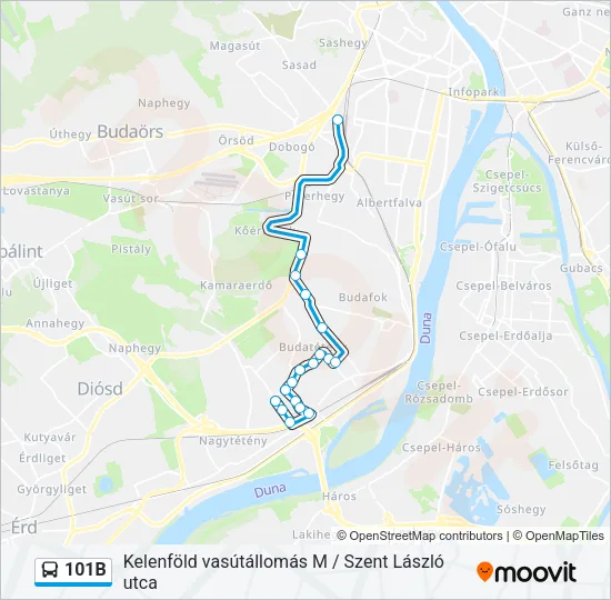 101B Bus Line Map
